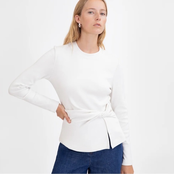 Tanya Taylor carlita top chalk off white long sleeve - Picture 1 of 6
